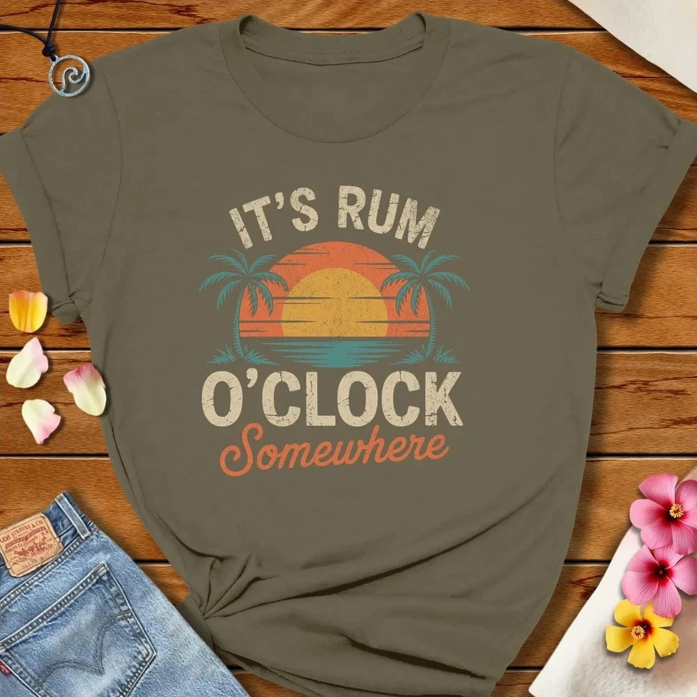 Rum O'Clock Tee Army by Salty By Choice® We love the beach ocean and anything around water.