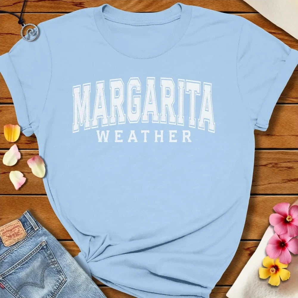 Margarita Weather Tee Baby Blue by Salty By Choice® We love the beach ocean and anything around water.