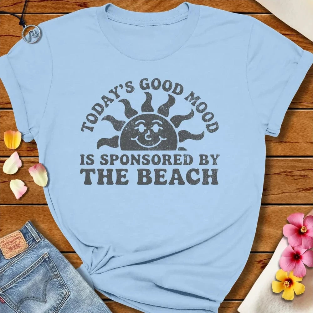 Good Mood Tee Baby Blue by Salty By Choice® We love the beach ocean and anything around water.