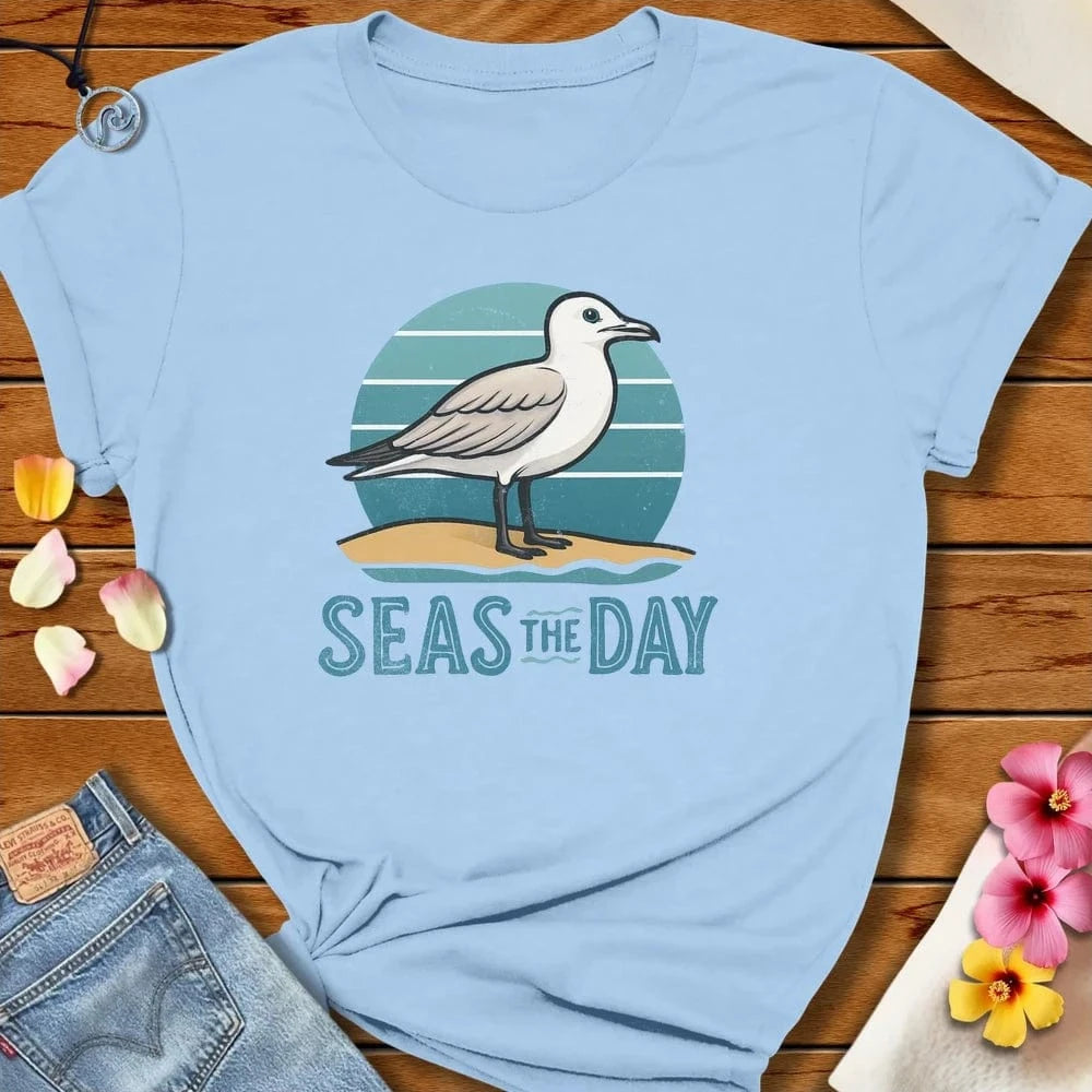 Seas The Day Tee Baby Blue by Salty By Choice® We love the beach ocean and anything around water.