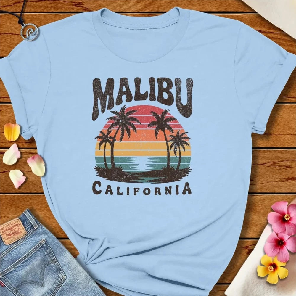 Malibu CA Tee Baby Blue by Salty By Choice® We love the beach ocean and anything around water.