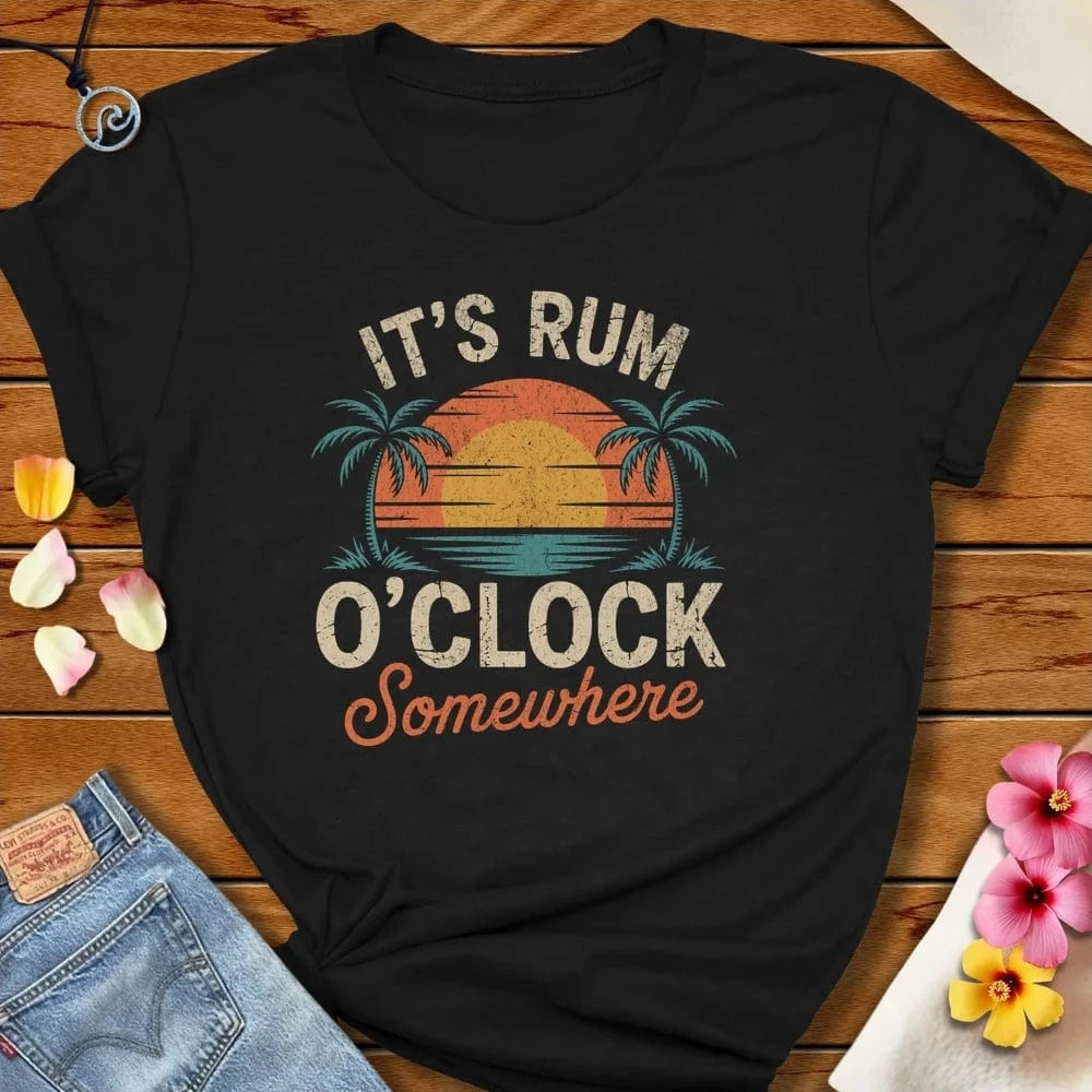 Rum O'Clock Tee Black by Salty By Choice® We love the beach ocean and anything around water.