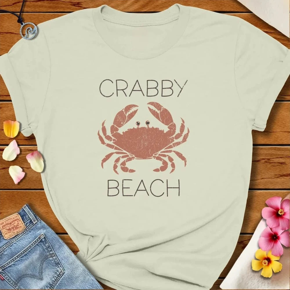 Crabby Beach Tee Citron by Salty By Choice® We love the beach ocean and anything around water.