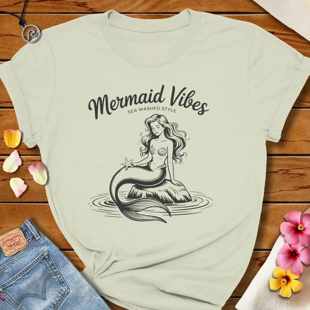 Mermaid Vibes Tee Citron by Salty By Choice® We love the beach ocean and anything around water.