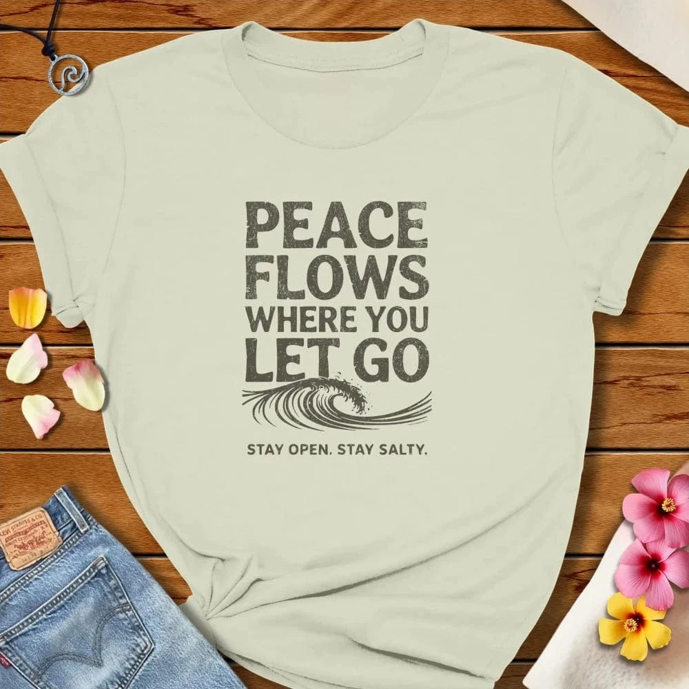 Peace Flows Tee Citron by Salty By Choice® We love the beach ocean and anything around water.