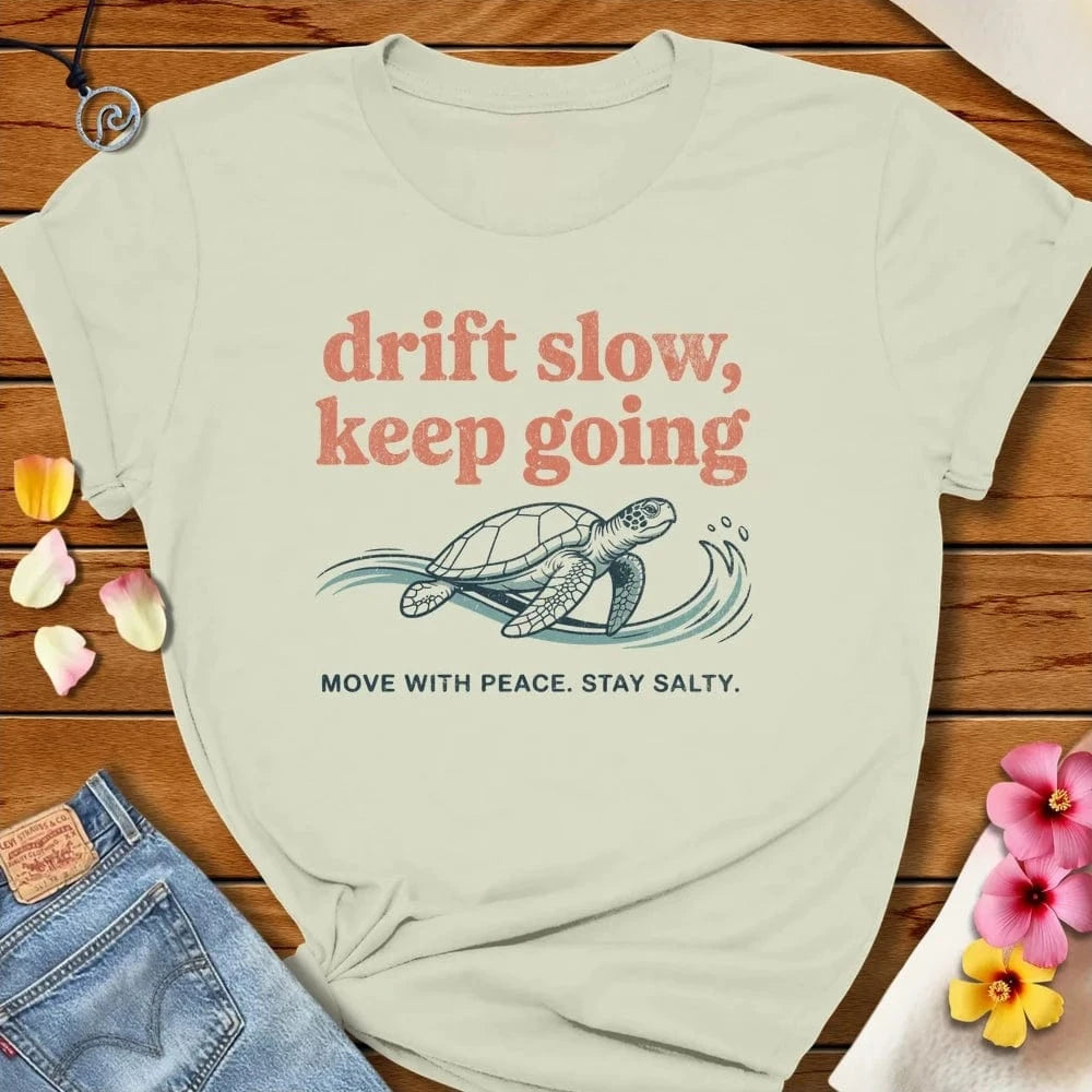 Drift Slow Tee Citron by Salty By Choice® We love the beach ocean and anything around water.