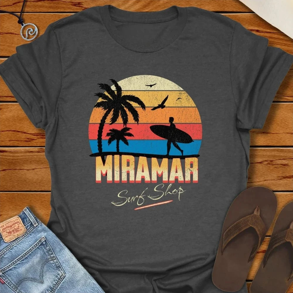 California Beach Retro Surf Tee Dark Heather by Salty By Choice® We love the beach ocean and anything around water.