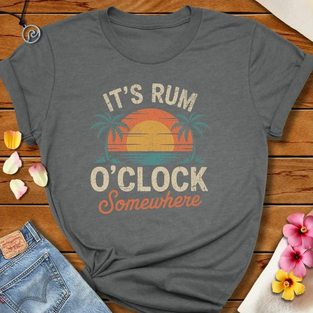 Rum O'Clock Tee Deep Heather by Salty By Choice® We love the beach ocean and anything around water.