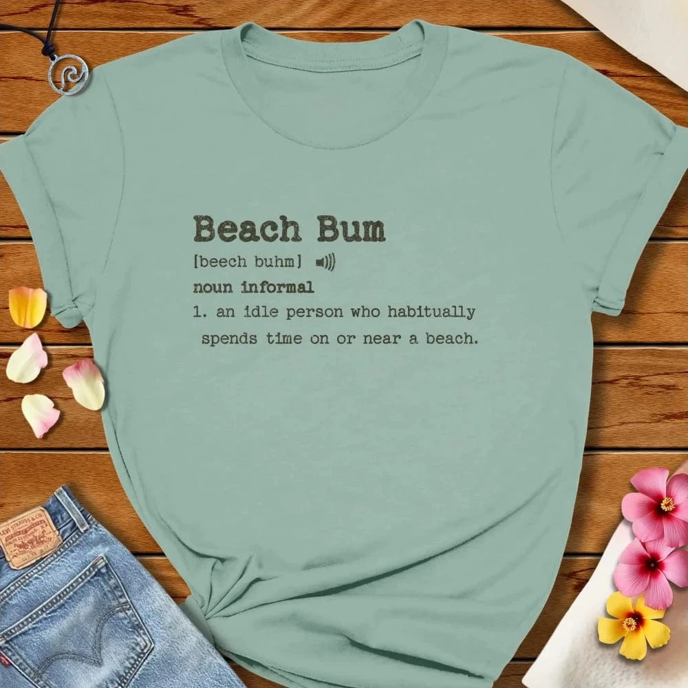 Beach Bum Tee Dusty Blue by Salty By Choice® We love the beach ocean and anything around water.