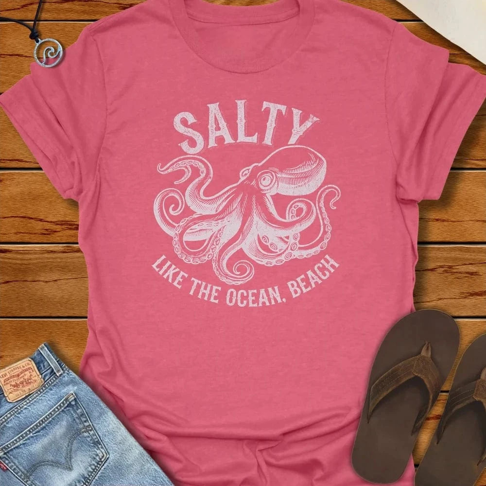 Octo Tee Heather Cardinal by Salty By Choice® We love the beach ocean and anything around water.