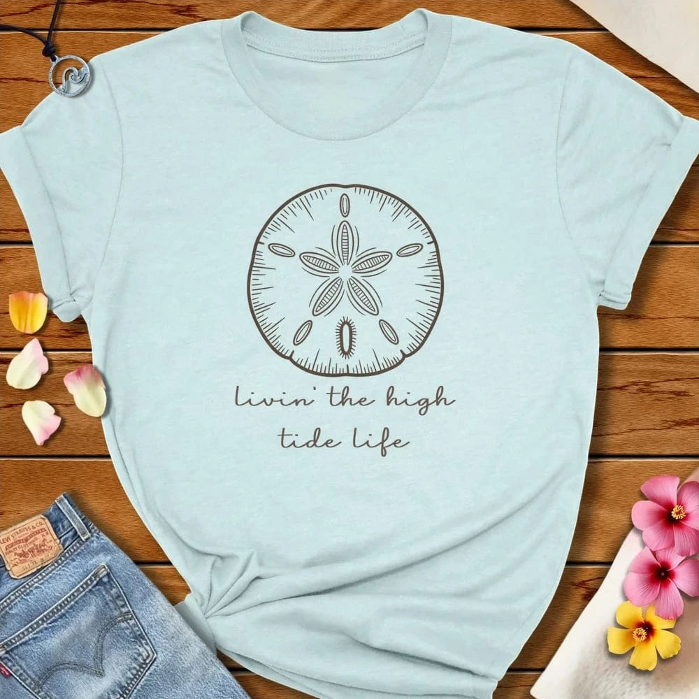 High Tide Tee Heather Ice Blue by Salty By Choice® We love the beach ocean and anything around water.