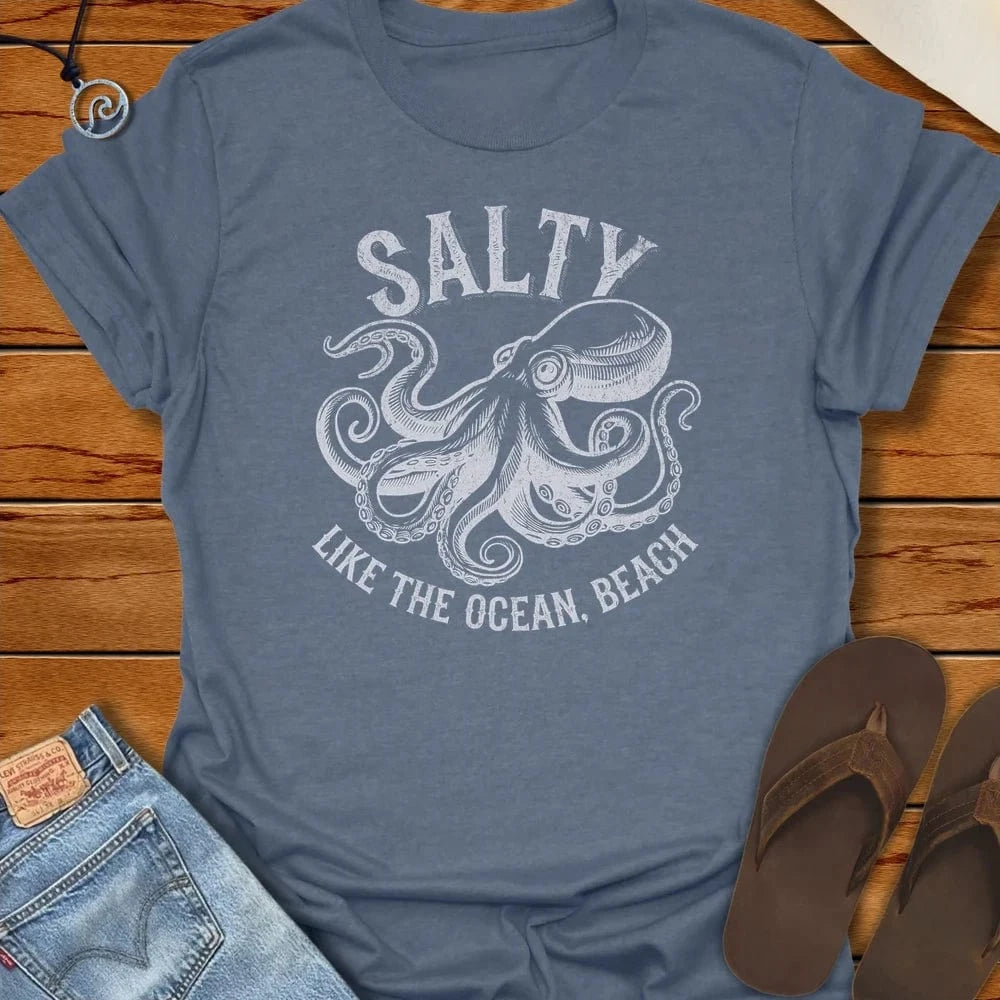 Octo Tee Heather Indigo by Salty By Choice® We love the beach ocean and anything around water.