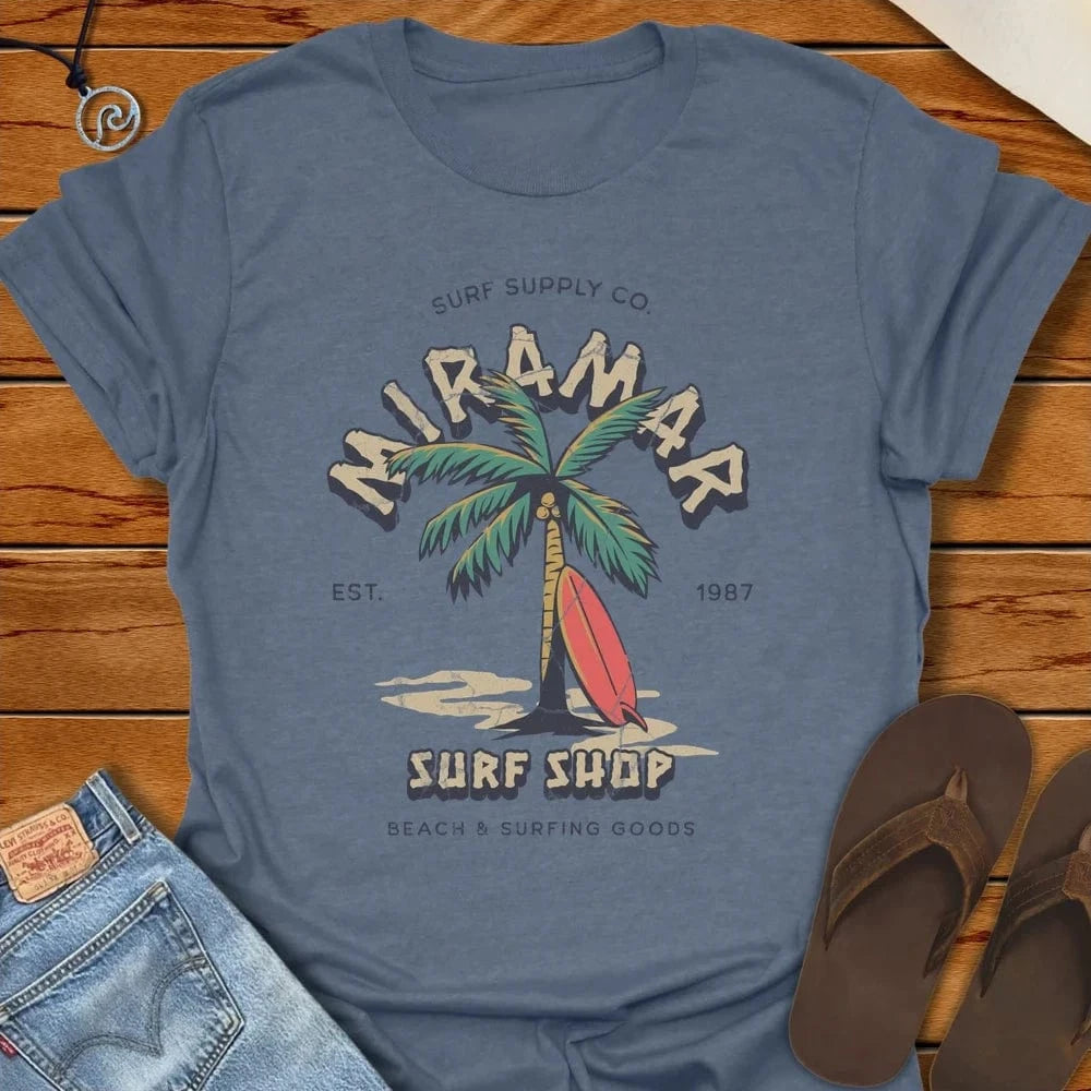 Beach Shop Tee Heather Indigo by Salty By Choice® We love the beach ocean and anything around water.
