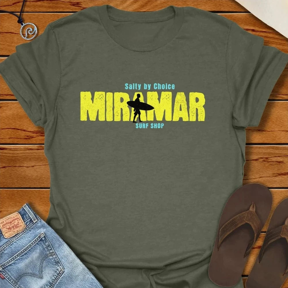 Surfing Tee Heather Military Green by Salty By Choice® We love the beach ocean and anything around water.