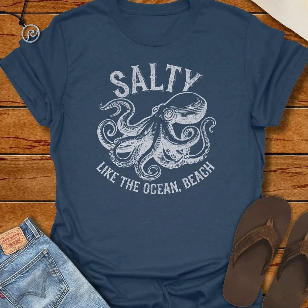 Octo Tee Heather Navy by Salty By Choice® We love the beach ocean and anything around water.