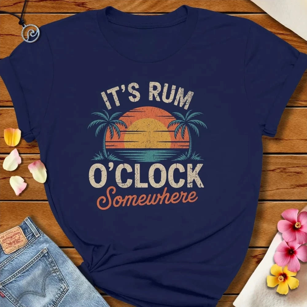 Rum O'Clock Tee Heather Navy by Salty By Choice® We love the beach ocean and anything around water.