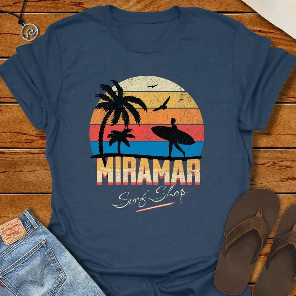 California Beach Retro Surf Tee Heather Navy by Salty By Choice® We love the beach ocean and anything around water.