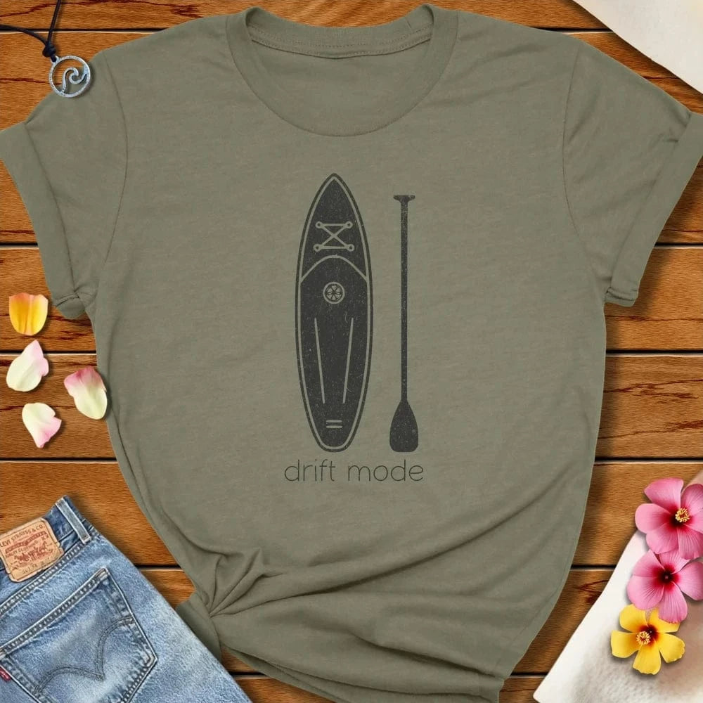 Sup Drift Mode Tee Heather Olive by Salty By Choice® We love the beach ocean and anything around water.