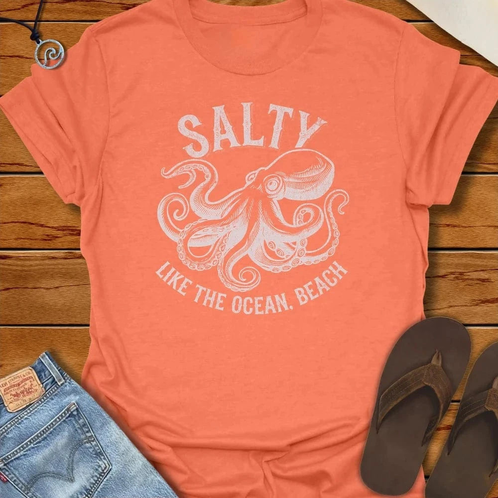 Octo Tee Heather Orange by Salty By Choice® We love the beach ocean and anything around water.