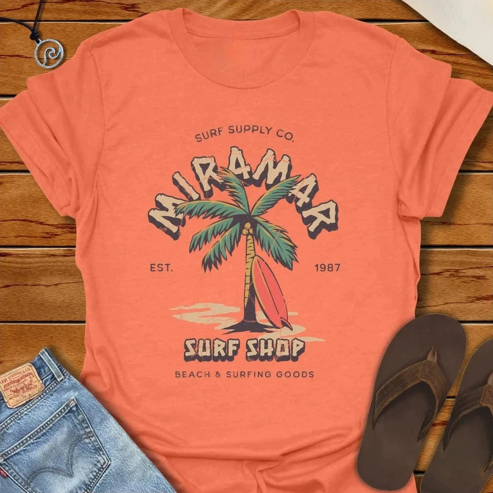 Beach Shop Tee Heather Orange by Salty By Choice® We love the beach ocean and anything around water.
