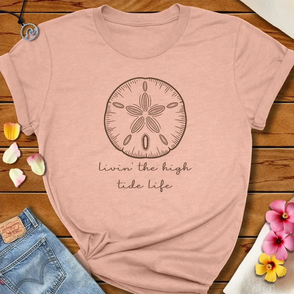 High Tide Tee Heather Prism Peach by Salty By Choice® We love the beach ocean and anything around water.