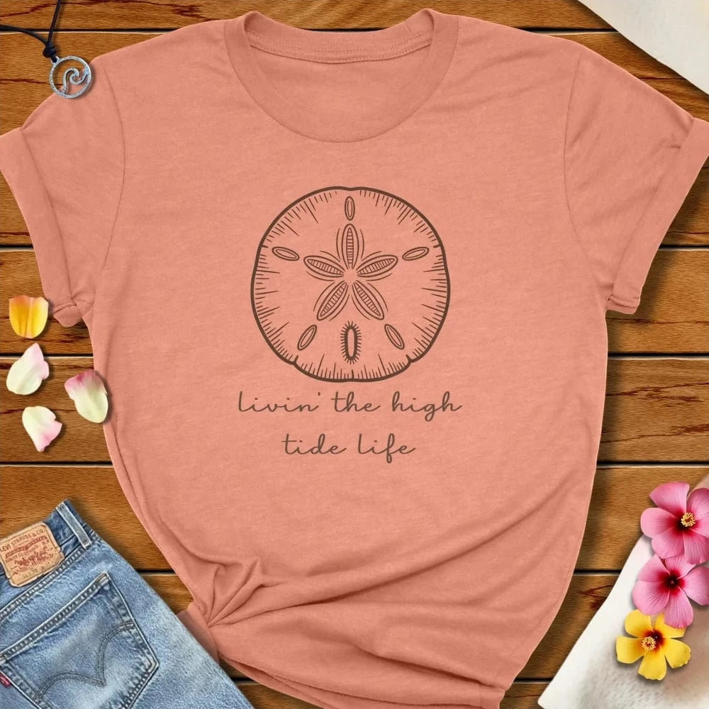 High Tide Tee Heather Prism Sunset by Salty By Choice® We love the beach ocean and anything around water.