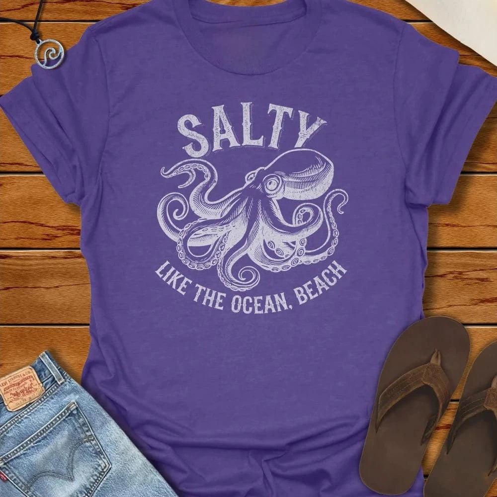 Octo Tee Heather Purple by Salty By Choice® We love the beach ocean and anything around water.