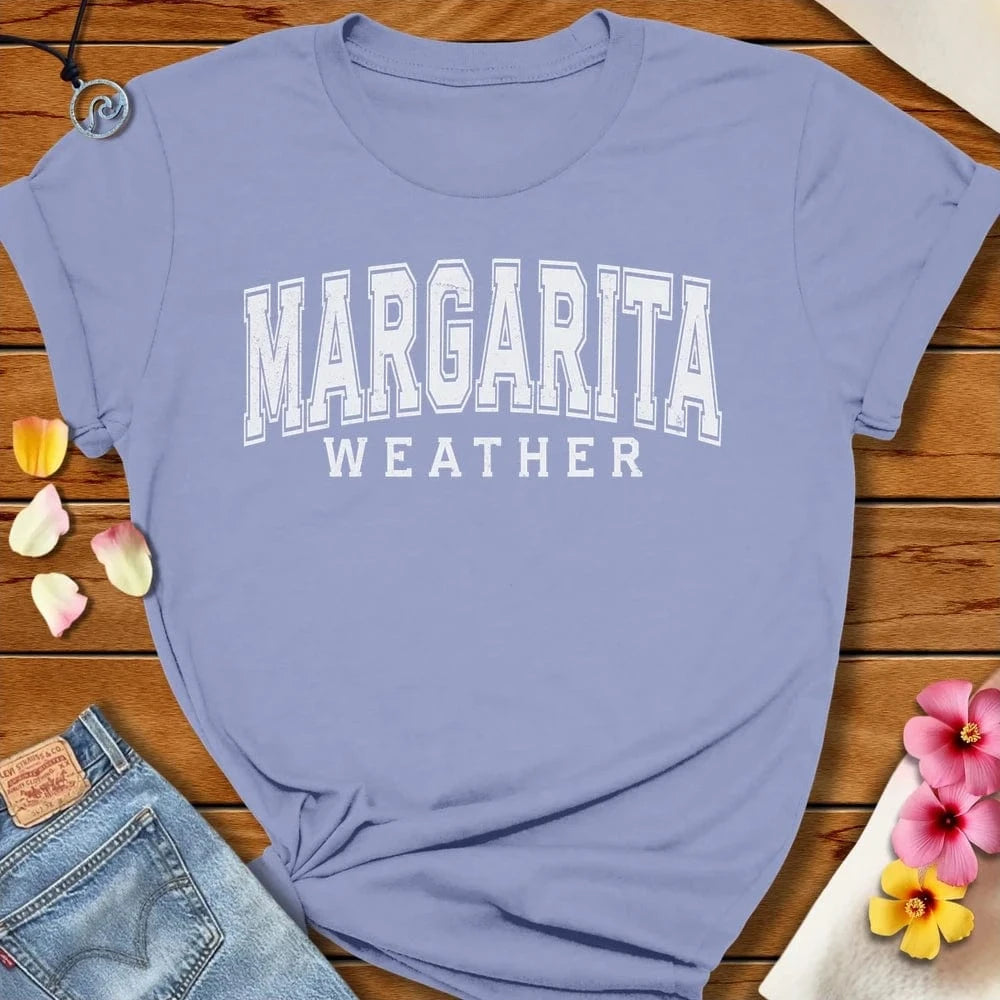 Margarita Weather Tee Lavender Blue by Salty By Choice® We love the beach ocean and anything around water.