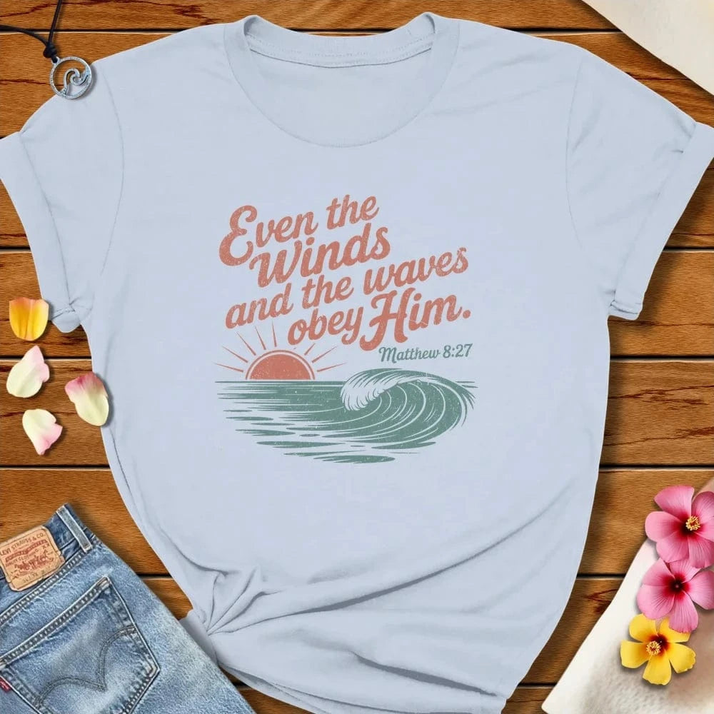Even The Wind Tee Light Blue by Salty By Choice® We love the beach ocean and anything around water.