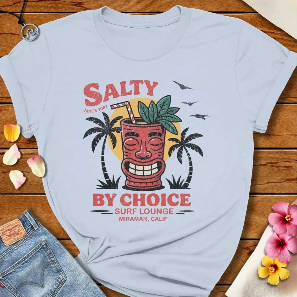 Surf Lounge Tee Light Blue by Salty By Choice® We love the beach ocean and anything around water.