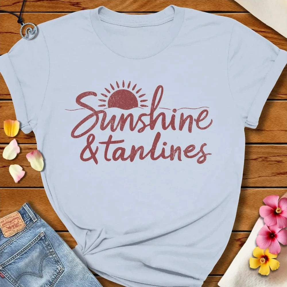 Sunshine And Tanlines Tee Light Blue by Salty By Choice® We love the beach ocean and anything around water.