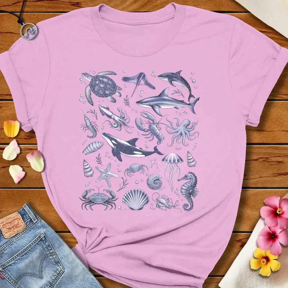 Ocean Creatures Tee Lilac by Salty By Choice® We love the beach ocean and anything around water.