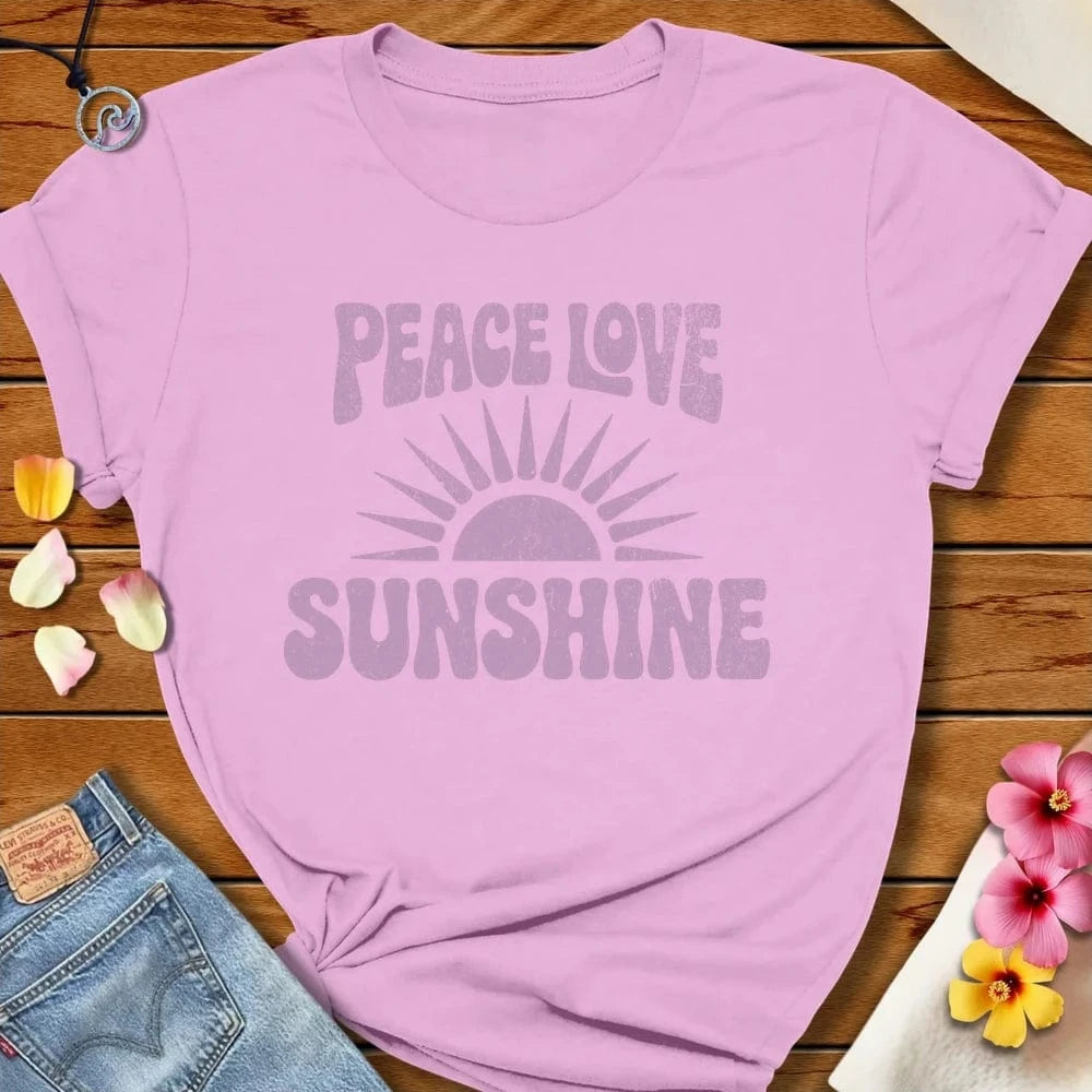 Peace Love Sunshine Tee Lilac by Salty By Choice® We love the beach ocean and anything around water.