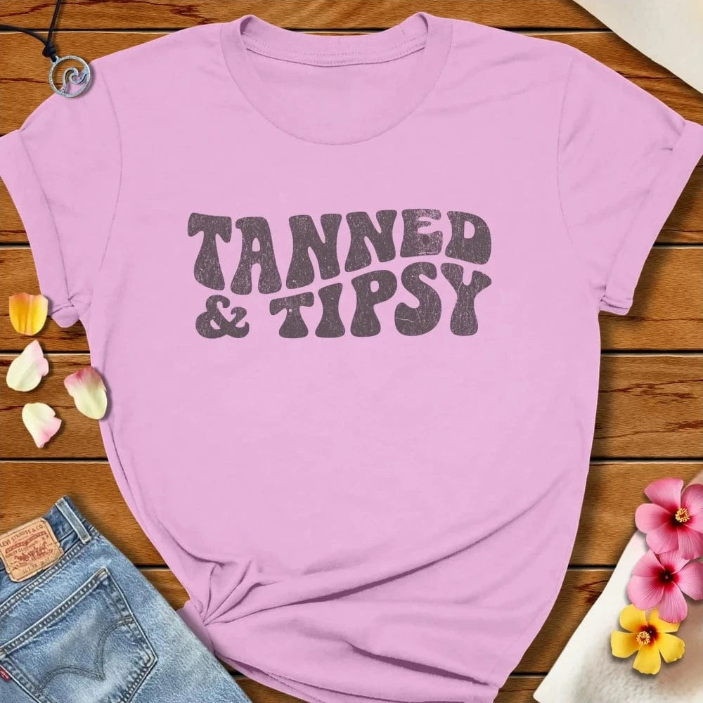 Tanned Tipsy Tee Lilac by Salty By Choice® We love the beach ocean and anything around water.