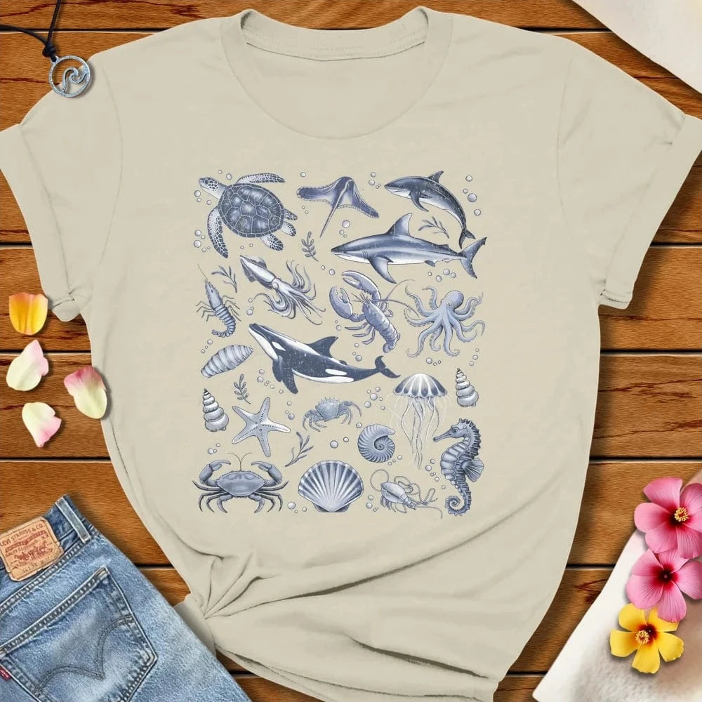 Ocean Creatures Tee Natural by Salty By Choice® We love the beach ocean and anything around water.