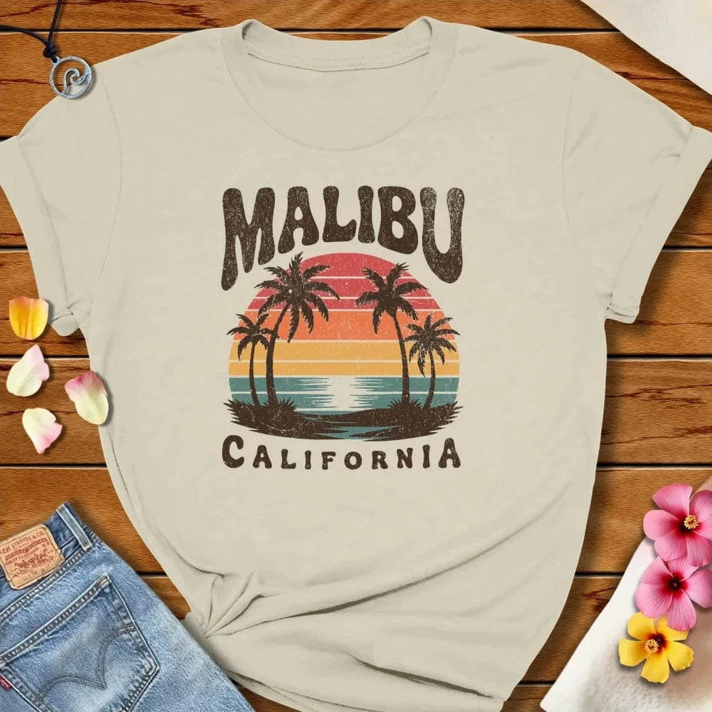 Malibu CA Tee Natural by Salty By Choice® We love the beach ocean and anything around water.