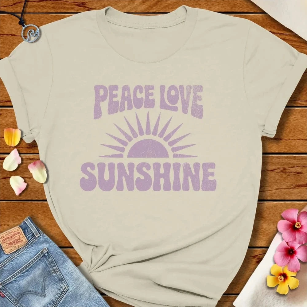 Peace Love Sunshine Tee Natural by Salty By Choice® We love the beach ocean and anything around water.