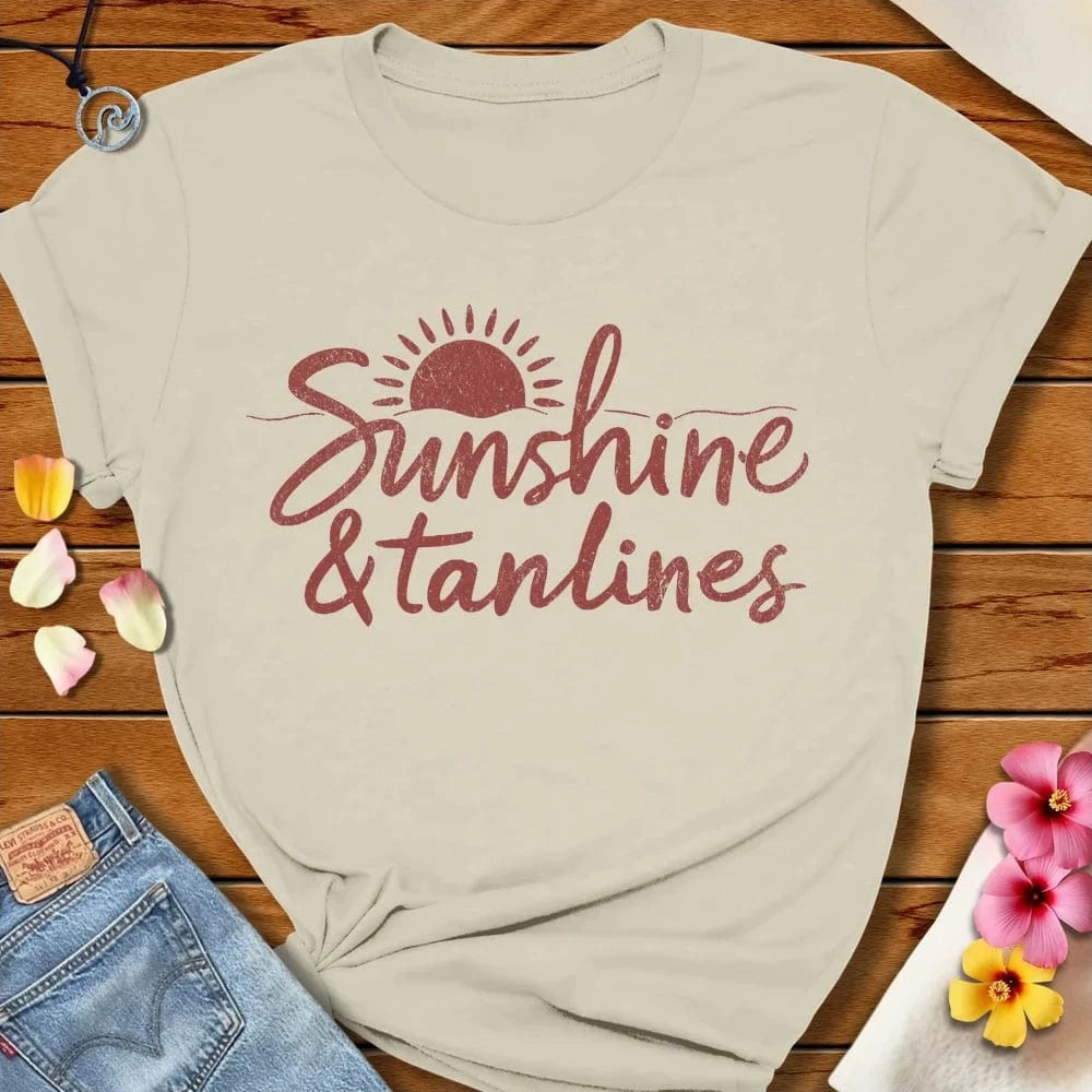 Sunshine And Tanlines Tee Natural by Salty By Choice® We love the beach ocean and anything around water.