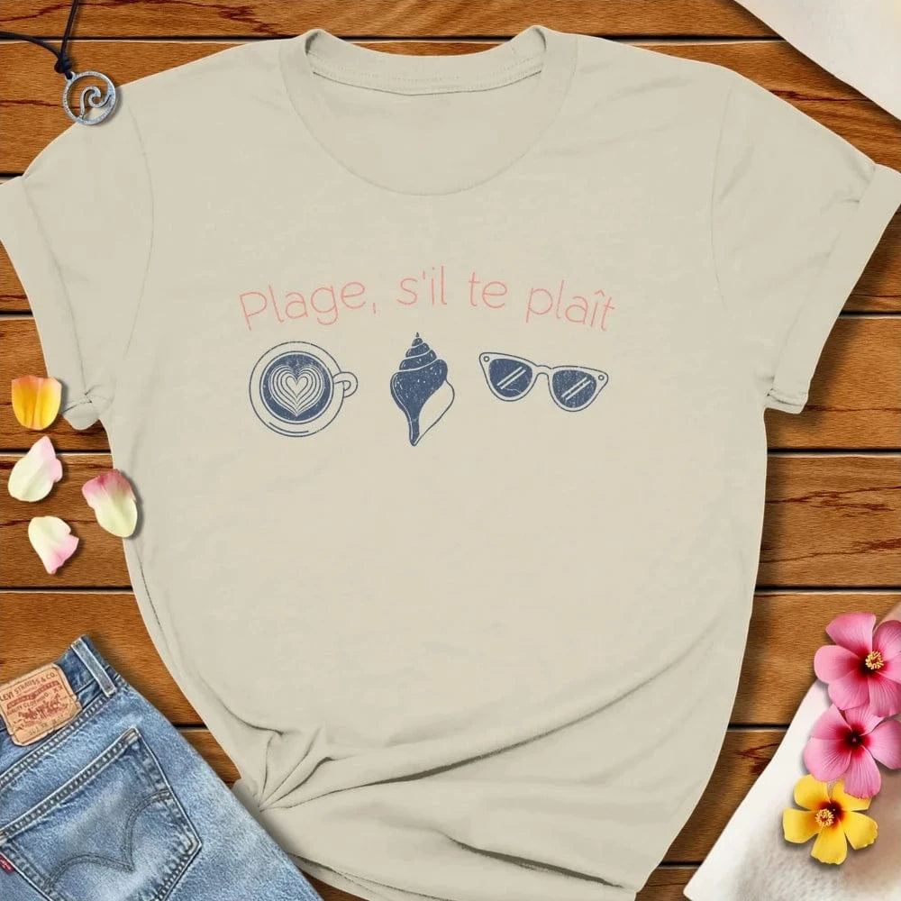 Beach Please Tee Natural by Salty By Choice® We love the beach ocean and anything around water.