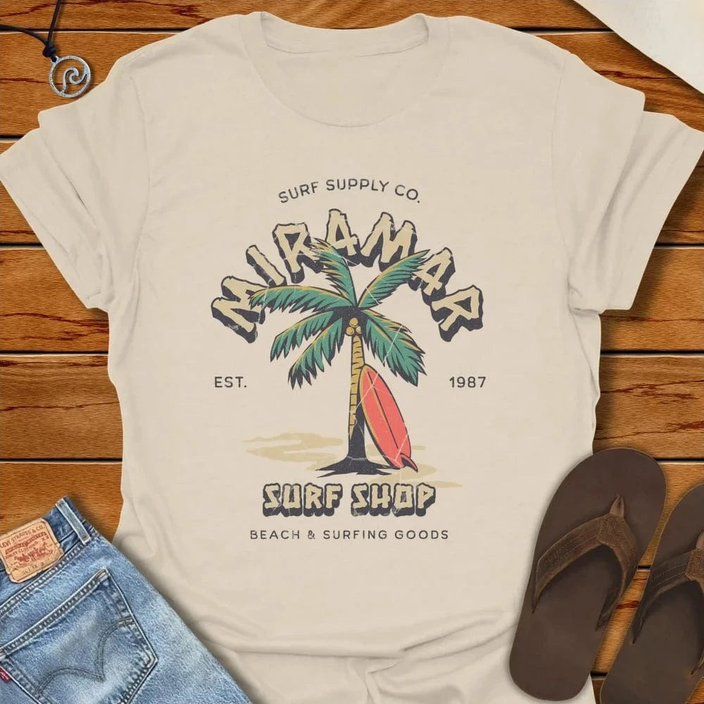 Beach Shop Tee Natural by Salty By Choice® We love the beach ocean and anything around water.