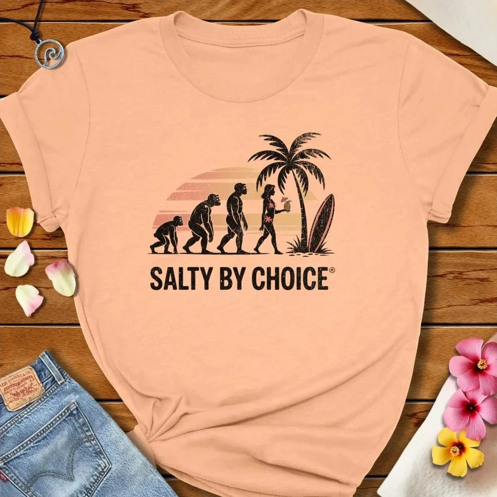 Evolution Of Man Tee Peach by Salty By Choice® We love the beach ocean and anything around water.