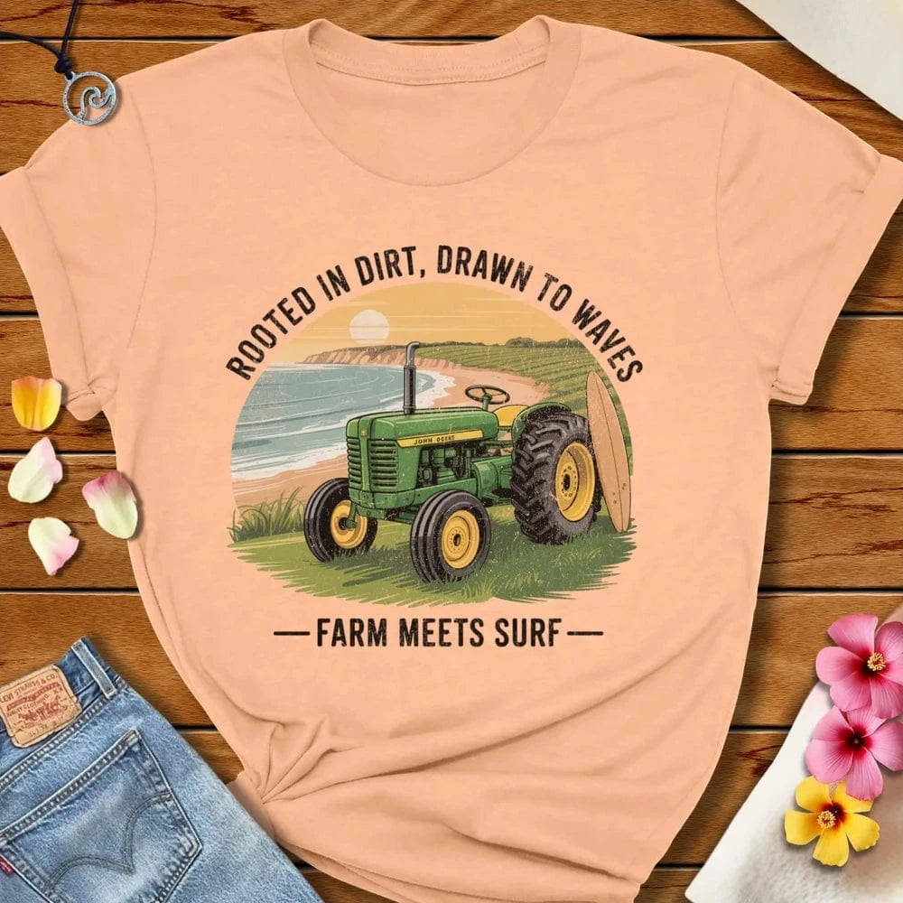 Rooted In Dirt Tee Peach by Salty By Choice® We love the beach ocean and anything around water.