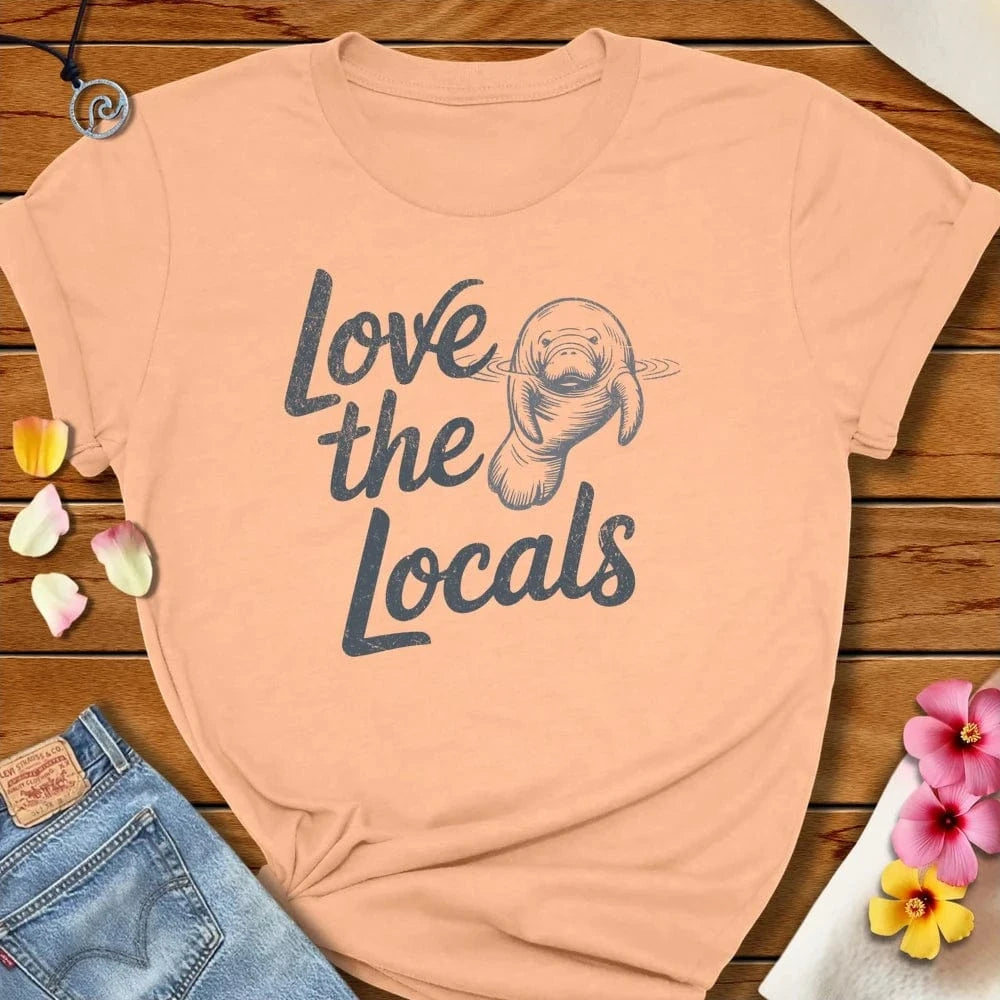 Love The Locals Tee Peach by Salty By Choice® We love the beach ocean and anything around water.