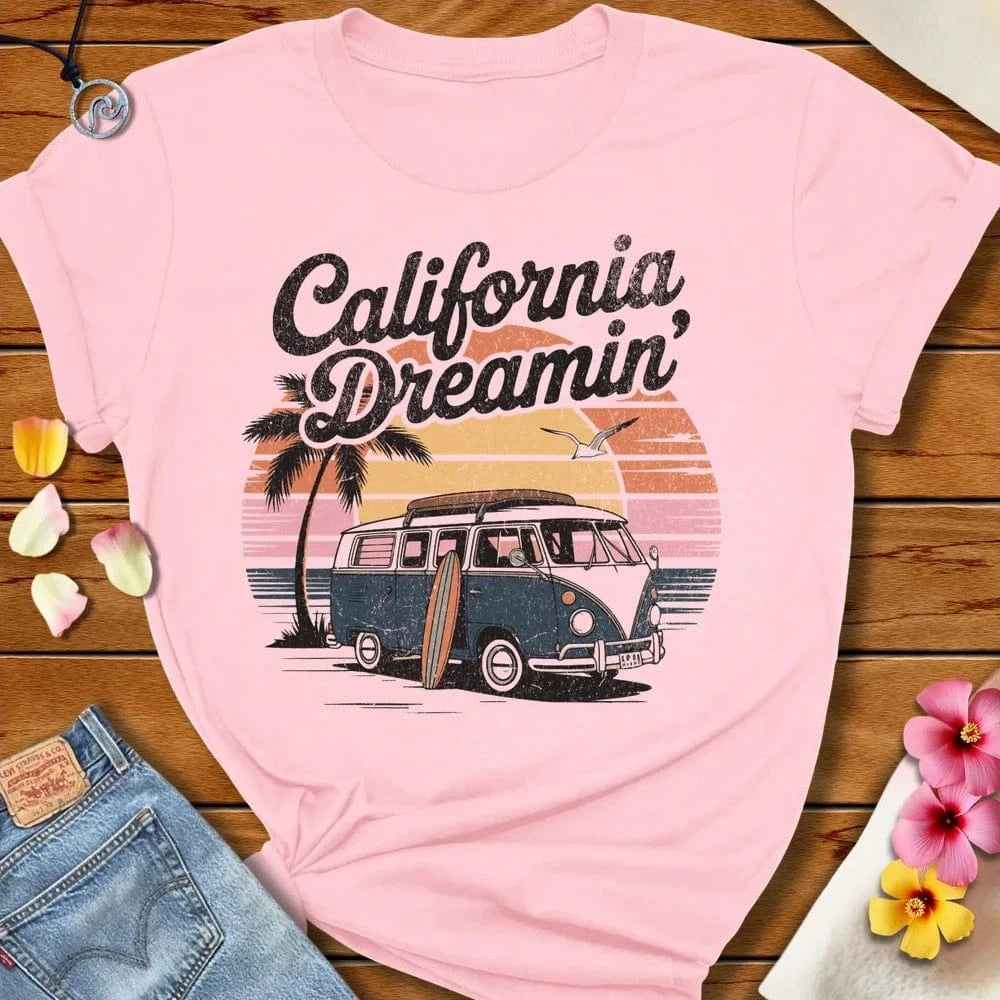 Cali Dreamin Tee Soft Pink by Salty By Choice® We love the beach ocean and anything around water.