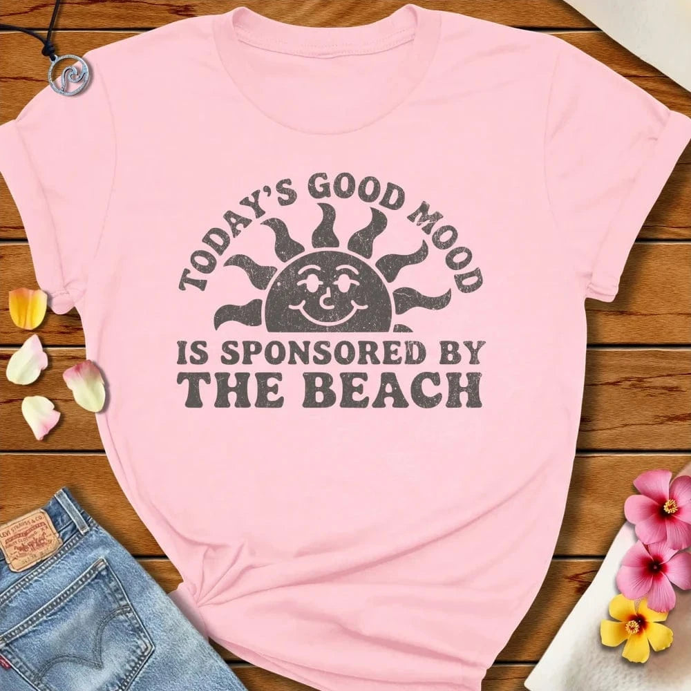 Good Mood Tee Soft Pink by Salty By Choice® We love the beach ocean and anything around water.