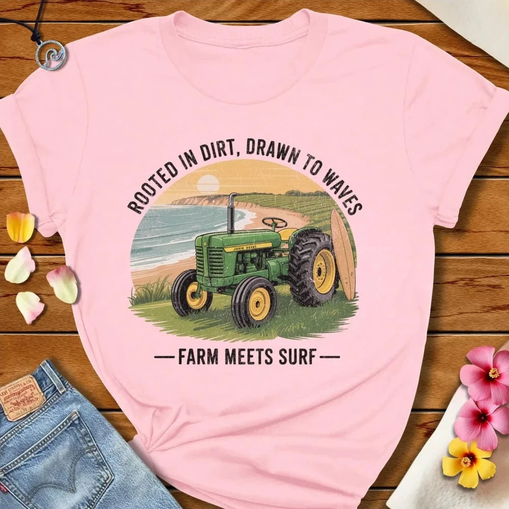 Rooted In Dirt Tee Soft Pink by Salty By Choice® We love the beach ocean and anything around water.