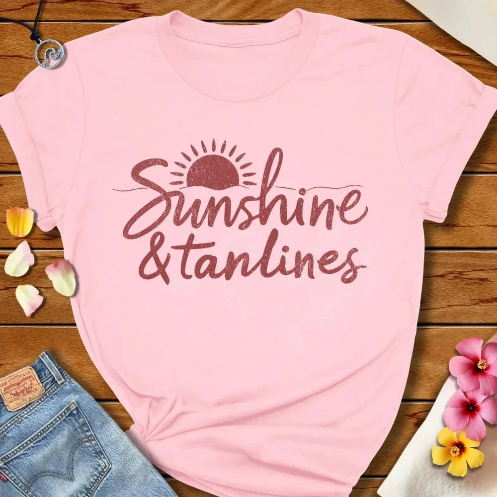 Sunshine And Tanlines Tee Soft Pink by Salty By Choice® We love the beach ocean and anything around water.