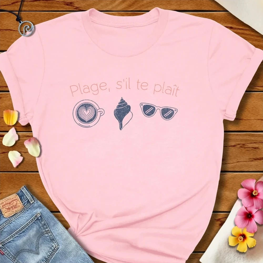 Beach Please Tee Soft Pink by Salty By Choice® We love the beach ocean and anything around water.