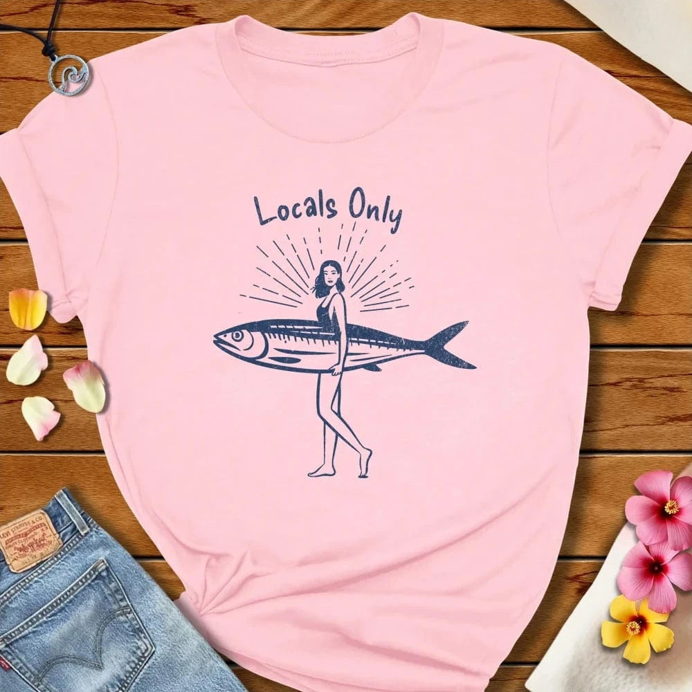 Locals Only Tee Soft Pink by Salty By Choice® We love the beach ocean and anything around water.