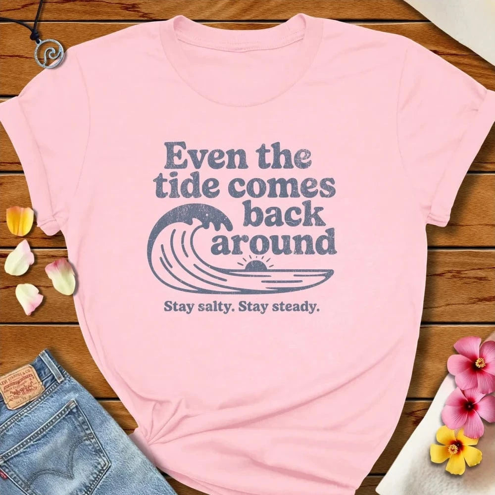 Even The Tide Tee Soft Pink by Salty By Choice® We love the beach ocean and anything around water.